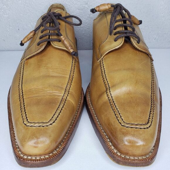 Emling Chausseur Tan Leather Split Toe Derby Shoes Mens Size 9 Made In Italy main image 7